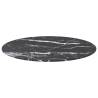 Table Top Black Ø60 cm Tempered Glass with Marble Design