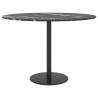 Table Top Black Ø60 cm Tempered Glass with Marble Design