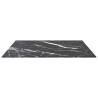 Table Top Black 70x70 cm Tempered Glass with Marble Design