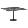 Table Top Black 70x70 cm Tempered Glass with Marble Design