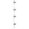 4-Tier Telescopic Shower Corner Shelf - Silver Aluminium