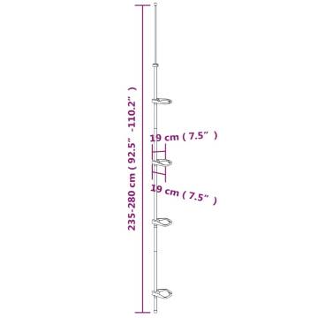 4-Tier Telescopic Shower Corner Shelf - Silver Aluminium