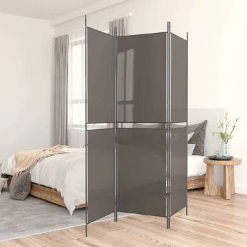 3-Panel Anthracite Room Divider | 150x200 cm Fabric Screen