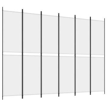 6-Panel White Room Divider | Stylish & Functional