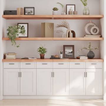 Light Brown Wall Shelf - Solid Oak Wood | Hipomarket UK