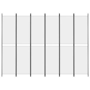 6-Panel White Room Divider | Stylish & Functional