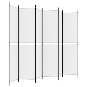 6-Panel White Room Divider | Stylish & Functional