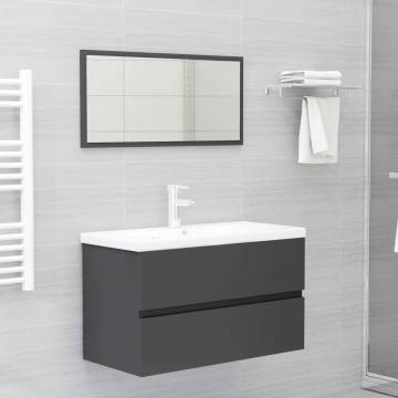 Stylish 2 Piece Bathroom Furniture Set in Grey - Hipomarket