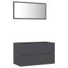 Stylish 2 Piece Bathroom Furniture Set in Grey - Hipomarket