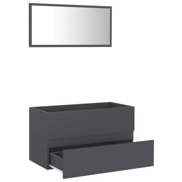 Stylish 2 Piece Bathroom Furniture Set in Grey - Hipomarket