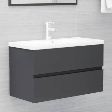 Stylish 2 Piece Bathroom Furniture Set in Grey - Hipomarket