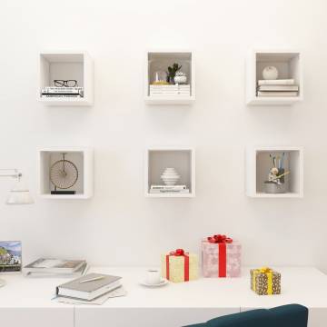 Wall Cube Shelves Set - 6 pcs White | Hipomarket UK