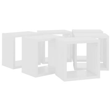 Wall Cube Shelves Set - 6 pcs White | Hipomarket UK