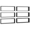 Stylish Wall Cube Shelf Set - 6 pcs Black | Hipomarket