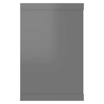 High Gloss Grey Wall Cube Shelf Set - 4 pcs | Hipomarket