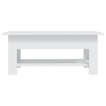 Stylish White Coffee Table - Durable Engineered Wood Design