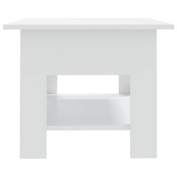 Stylish White Coffee Table - Durable Engineered Wood Design