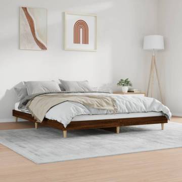 Brown Oak King Size Bed Frame - 150x200 cm | Hipomarket