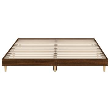 Brown Oak King Size Bed Frame - 150x200 cm | Hipomarket