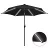 Parasol with LED Lights and Aluminium Pole 300 cm Black Colour black Quantity in Package 1 