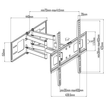 Double-Armed Tilt & Swivel TV Bracket for 32"-55" TVs