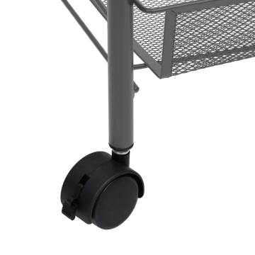 3-Tier Kitchen Trolley Grey - Durable & Stylish Storage Solution