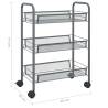 3-Tier Kitchen Trolley Grey - Durable & Stylish Storage Solution