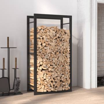 Firewood Rack Matt Black 50x28x94 cm Steel - Durable & Stylish