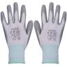 Work Gloves PU - 24 Pairs White & Grey Size 8M | HipoMarket