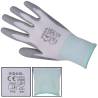 Work Gloves PU - 24 Pairs White & Grey Size 8M | HipoMarket