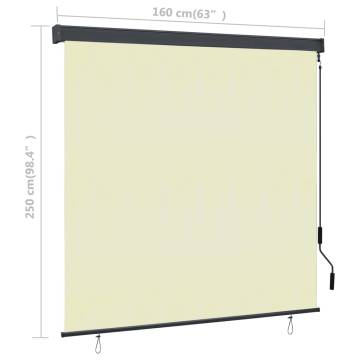 Outdoor Roller Blind 160x250 cm Cream - Perfect for Your Patio