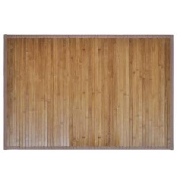 2x Bamboo Bath Mats 40x50 cm Brown - Stylish Bathroom Decor