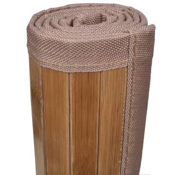 2x Bamboo Bath Mats 40x50 cm Brown - Stylish Bathroom Decor