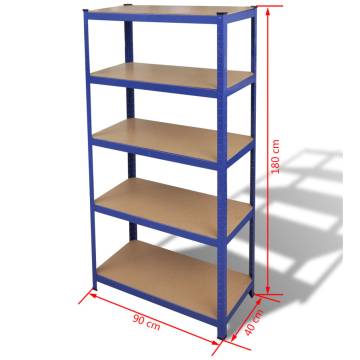 Storage Shelf Garage Organizer - Heavy Duty Blue Shelves