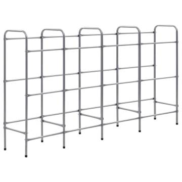 Storage Shelf for 12 Crates - Silver Steel 190x33x116 cm