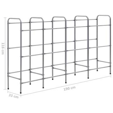 Storage Shelf for 12 Crates - Silver Steel 190x33x116 cm