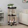 3-tier Trolley Black 38x38x82cm Engineered Wood&Solid Wood Pine Colour black 