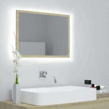 LED Bathroom Mirror Sonoma Oak - Stylish & Functional Design