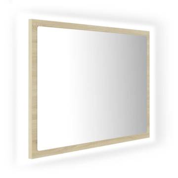 LED Bathroom Mirror Sonoma Oak - Stylish & Functional Design