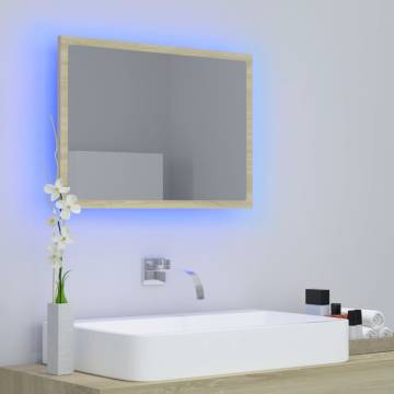 LED Bathroom Mirror Sonoma Oak - Stylish & Functional Design