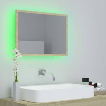 LED Bathroom Mirror Sonoma Oak - Stylish & Functional Design