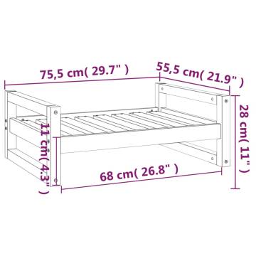 Comfortable Dog Bed in Solid Pine Wood - 75.5x55.5 cm