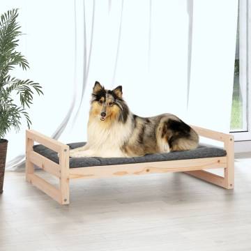 Solid Pine Wood Dog Bed - 95.5x65.5x28 cm | HipoMarket