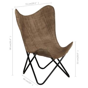 Butterfly Chair Taupe Canvas - Stylish & Comfortable