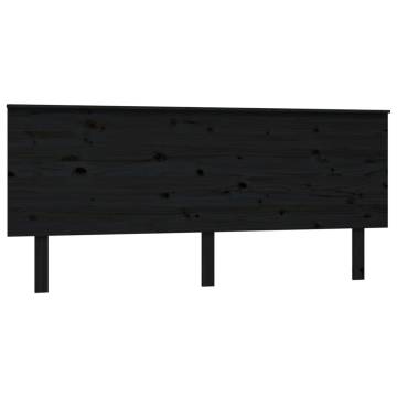 Black Solid Wood Pine Bed Headboard - 184x6x82.5 cm