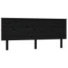 Black Solid Wood Pine Bed Headboard - 184x6x82.5 cm