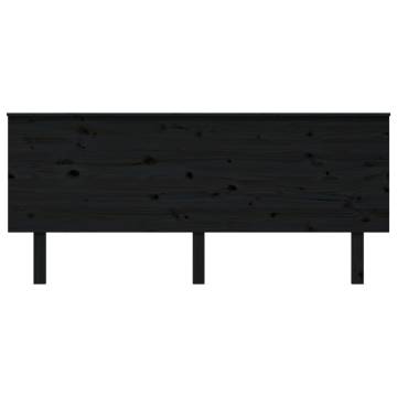 Black Solid Wood Pine Bed Headboard - 184x6x82.5 cm