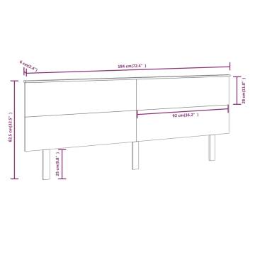 Black Solid Wood Pine Bed Headboard - 184x6x82.5 cm