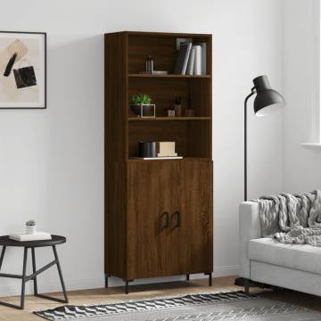 Stylish Highboard Brown Oak 69.5x34 cm | Hipo Market