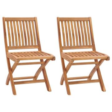 Folding Garden Chairs Set - Solid Teak Wood | HipoMarket